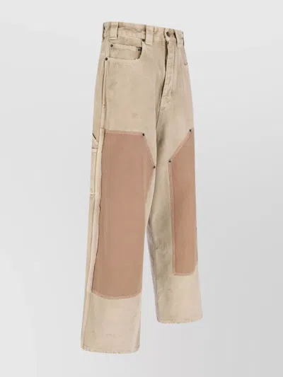 Balenciaga Straight Trousers Contrast Panels In White