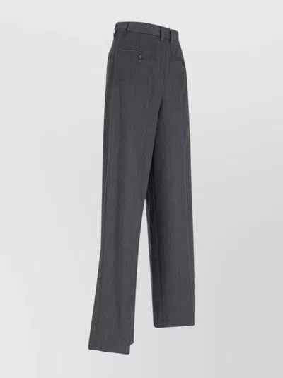 Mm6 Maison Margiela Mm6 By Maison Margiela High-waisted Tailored Pants With Wide Leg In Gray
