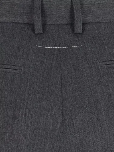 Mm6 Maison Margiela Mm6 By Maison Margiela High-waisted Tailored Pants With Wide Leg In Gray