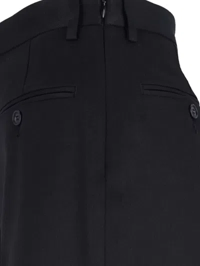 Mm6 Maison Margiela Straight Leg Trousers With Belt Loops And Buttoned Back Pockets In Black