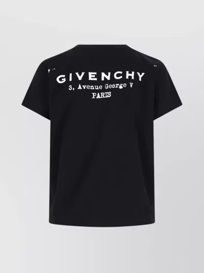 Givenchy Black Cotton Jersey Crewneck T-shirt In Multi