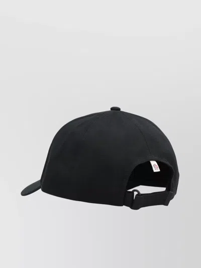 Moncler Logo Baseball Cap With Adjustable Size In Black