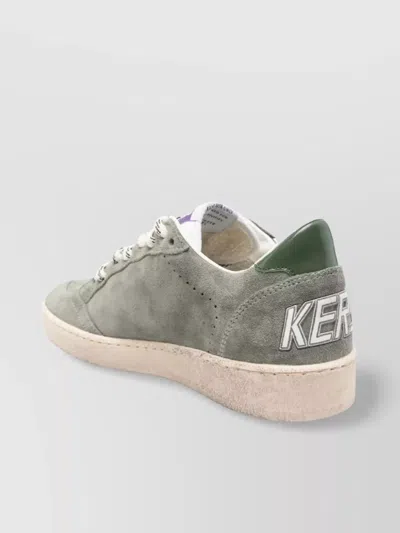 Golden Goose Suede Upper Sneakers With Leather Star And Heel In Green