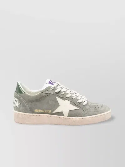 Golden Goose Suede Upper Sneakers With Leather Star And Heel In Green