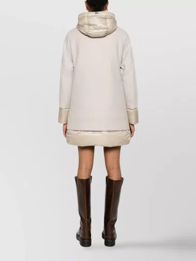 Herno Cappotto Svasato In Lana Con Imbottitura In Neutral
