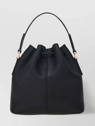 Ferragamo Buckles Textured Multipocket Bucket Bag