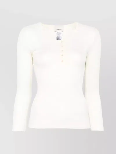 Isabel Marant Long Sleeve Cotton Top In White