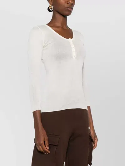 Isabel Marant Long Sleeve Cotton Top In White