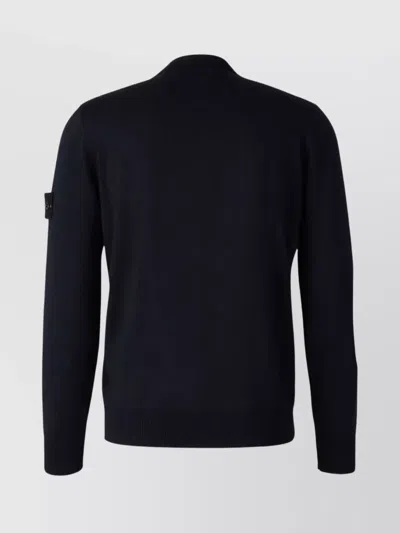 Stone Island Lightweight Wool Crew Neck Pullover In Blue