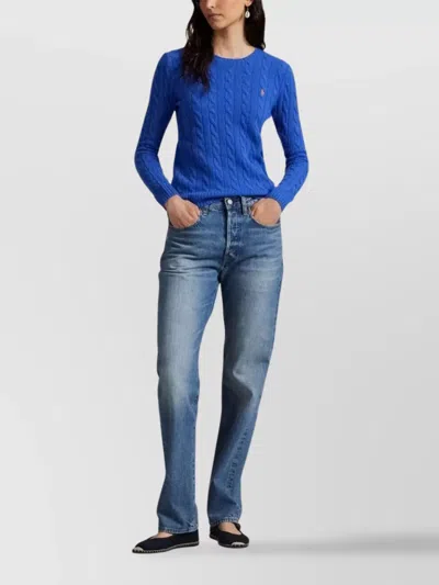 Polo Ralph Lauren Wool And Cashmere Crewneck Jumper In Blue
