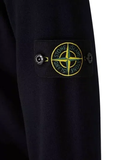 Stone Island Lightweight Wool Crew Neck Pullover In Blue