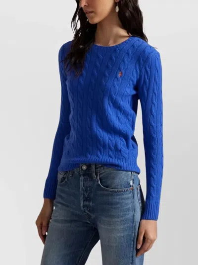 Polo Ralph Lauren Wool And Cashmere Crewneck Jumper In Blue