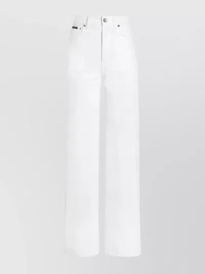 Dolce & Gabbana Trousers Wide-leg Five Pockets In White