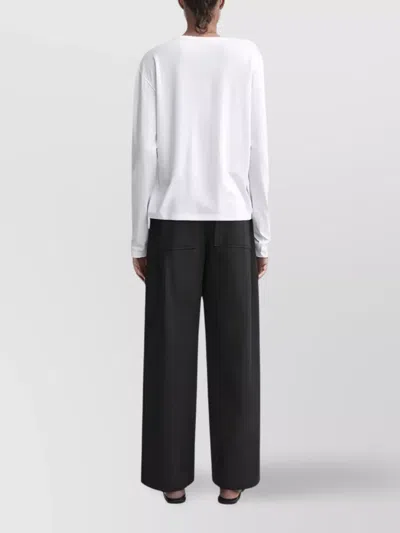 Totême Basic Crew Neck Long Sleeve T-shirt In White