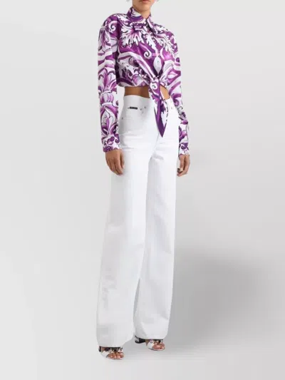 Dolce & Gabbana Trousers Wide-leg Five Pockets In White
