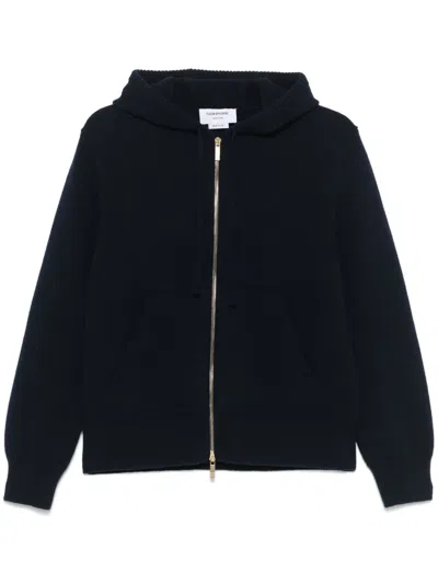 Thom Browne Geese-intarsia Zipped Hoodie In Black