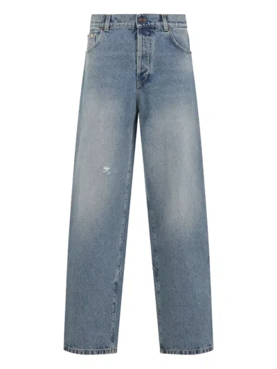 Moschino Relaxed High-waist Jeans With Classic Five-pocket Styling In Blue