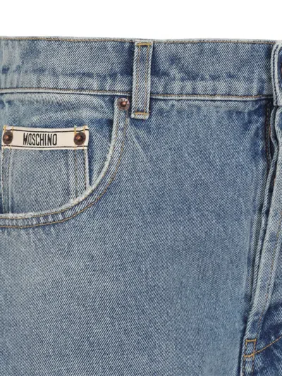Moschino Relaxed High-waist Jeans With Classic Five-pocket Styling In Blue