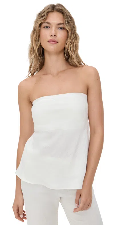 Enza Costa Linen Strapless Tunic Undyed In White