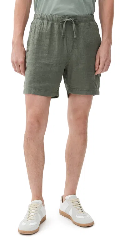Faherty Essential Linen Shorts 6.5 Spruce In Green