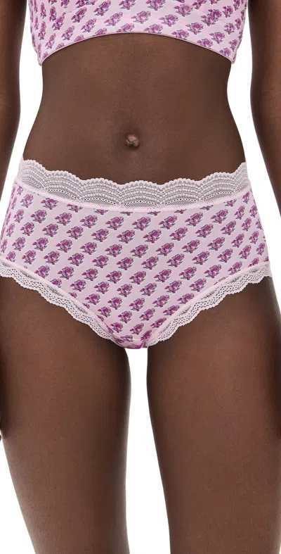 Stripe & Stare X Marea High Rise Panties Marea Flower Stamp In Pink