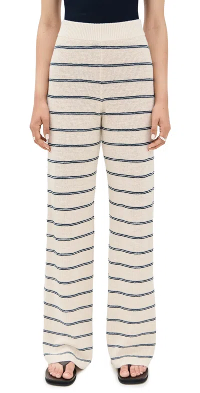 Faherty Miramar Linen Sweater Pants Lido Lines In Neutral
