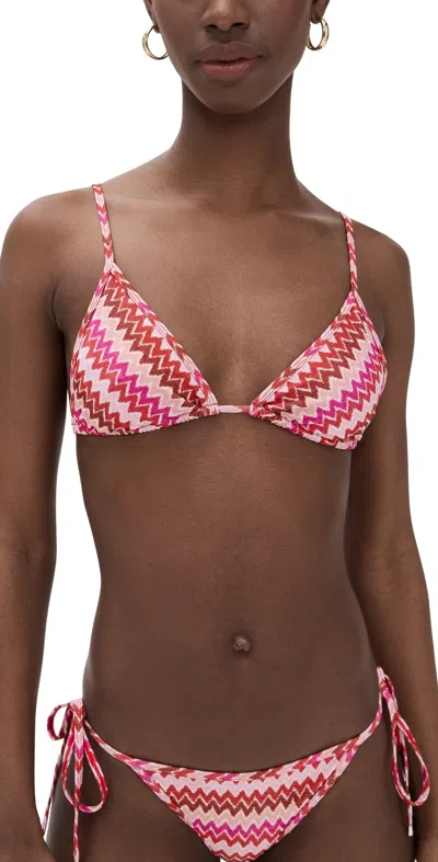 Ramy Brook Azura Bikini Top Flame Chevron In Pattern