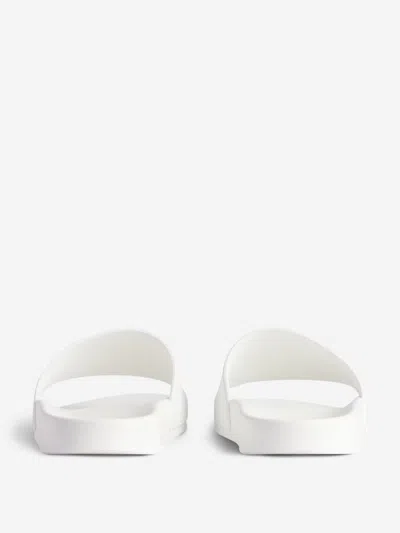 Balenciaga Slide Logo Flip Flops In White