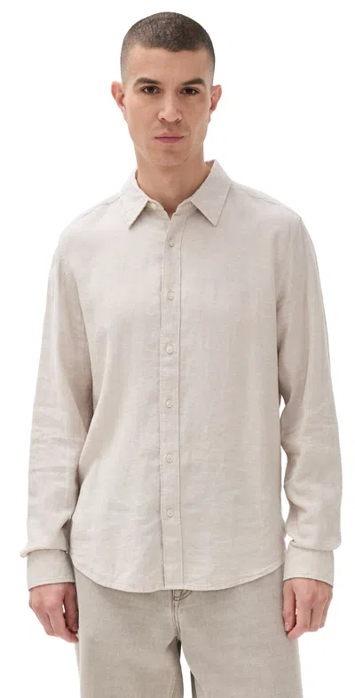 Fair Harbor Island Linen Shirt Sand In Gray