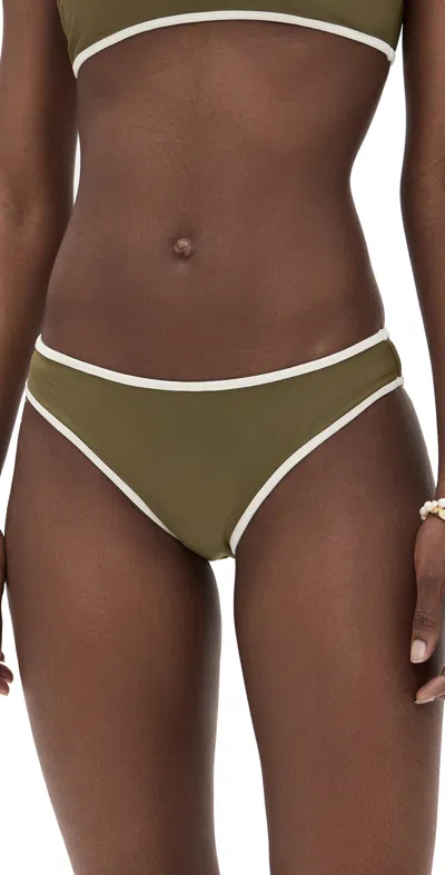Mikoh Bruna Bikini Bottoms Monoi/ecru In Green