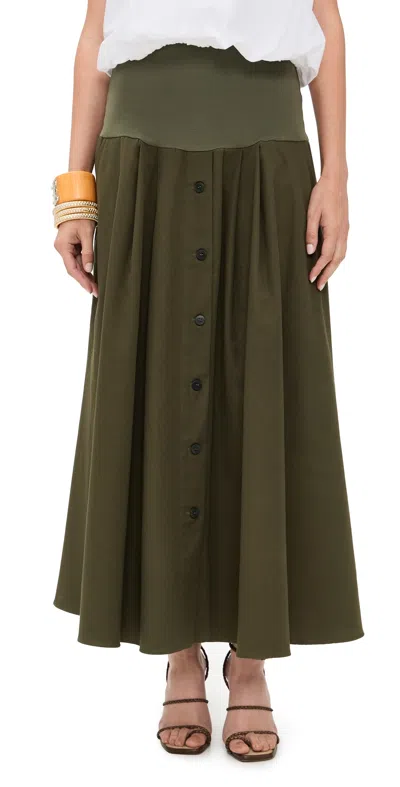 Jamie Haller The Knit Waist Swing Skirt Colonial Green In Green