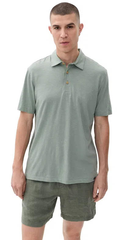 Faherty Sunwashed T-shirt Polo Sage Creek In Green