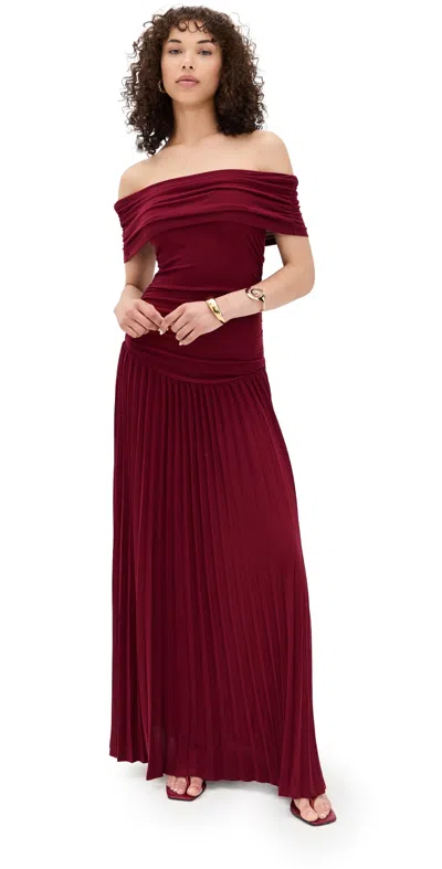 Lioness Field Of Dreams Maxi Dress Burgundy In Burgundy