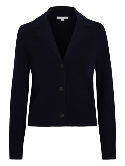 Vince Buttoned Collar Cardigan In Black