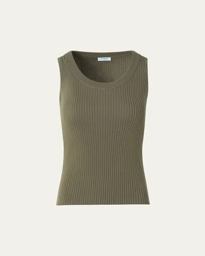 Akris Punto Twisted Rib Knit Tank Top In Green