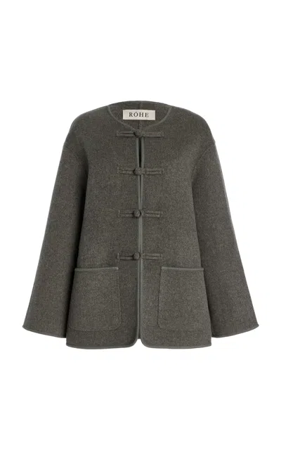 Rohe Mandarin Closure Double-faced Jacket In Gray
