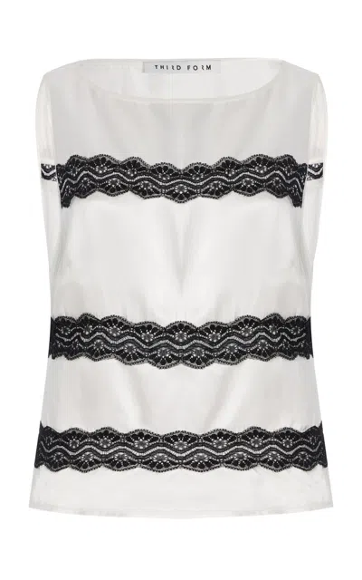 Third Form Exclusive Lace-inset Satin Top In Multi