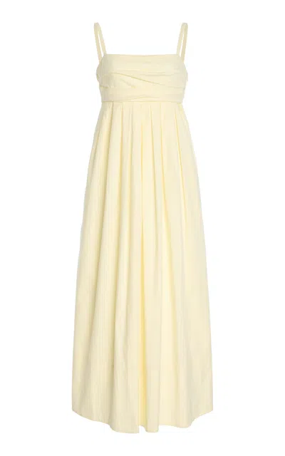 Proenza Schouler White Label Claudine Technical Poplin Midi Dress In Yellow