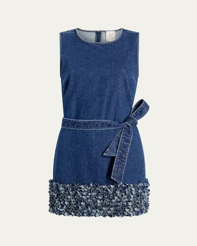 Cinq À Sept Cinq A Sept Petal Mindie Denim Mini Dress In Blue