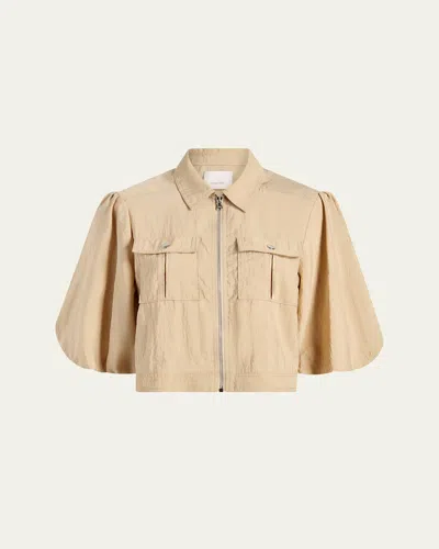 Cinq À Sept Ottie Short-sleeve Jacket In Neutral