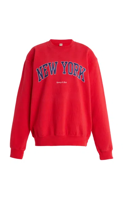 Sporty And Rich New York Cotton Ivy Sweatshirt In Red