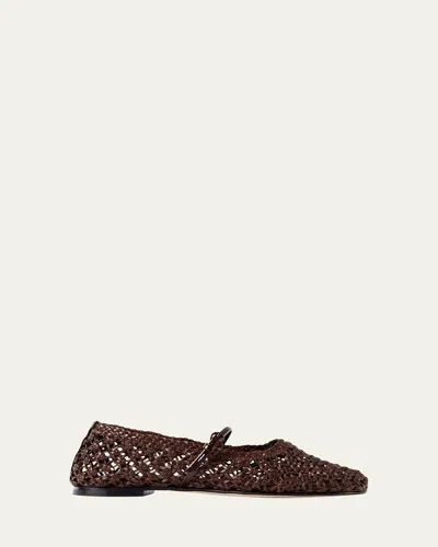 Dear Frances Balla Weave Flats In Brown