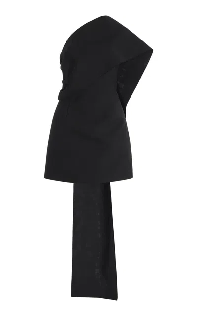 Rohe Short Sculptural Sash Dress In Black