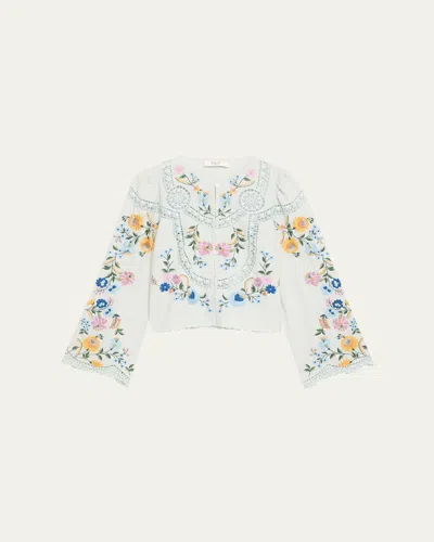 Sea Celia Floral Embroidered Blouse In White