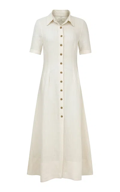 Dl1961 Montauk Linen Midi Shirt Dress In Neutral