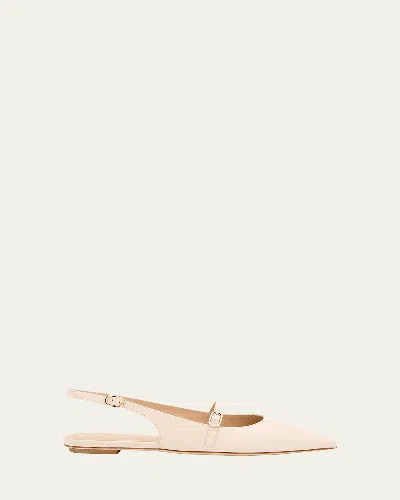 Stuart Weitzman Emilia Mary Jane Slingback Ballerina Flats In Neutral