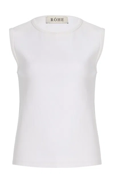Rohe White Crewneck Tank Top In White