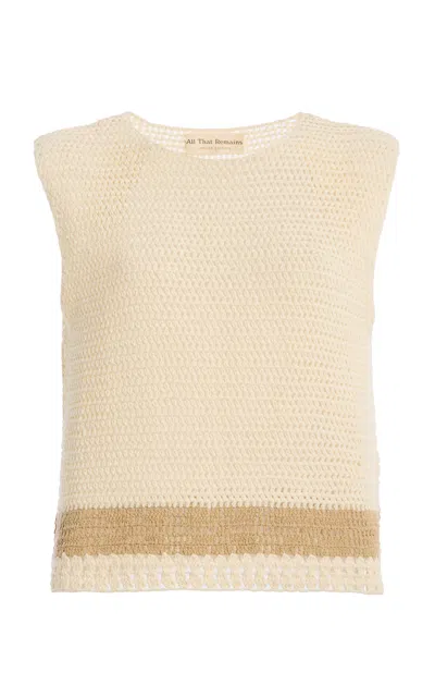 All That Remains Exclusive Willow Crocheted Cotton Top In Neutral