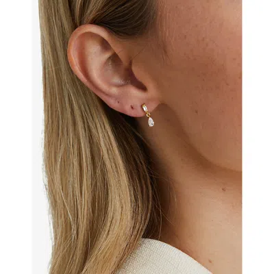 Carat London Womens Baby Alison 18ct Yellow Gold Vermeil And Cubic Zirconia Earrings In Gold