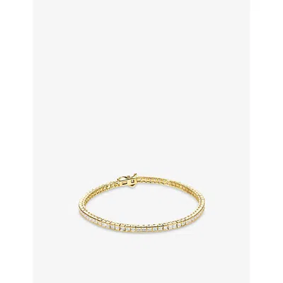 Carat London Womens Kayla Tennis 18ct Yellow Gold Vermeil And Cubic Zirconia Bracelet
